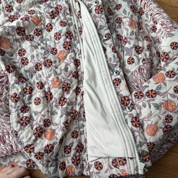 Anthropologie Saturday Sunday Boho Quilted Floral Bomber Jacket - Size Large - Picture 6 of 7